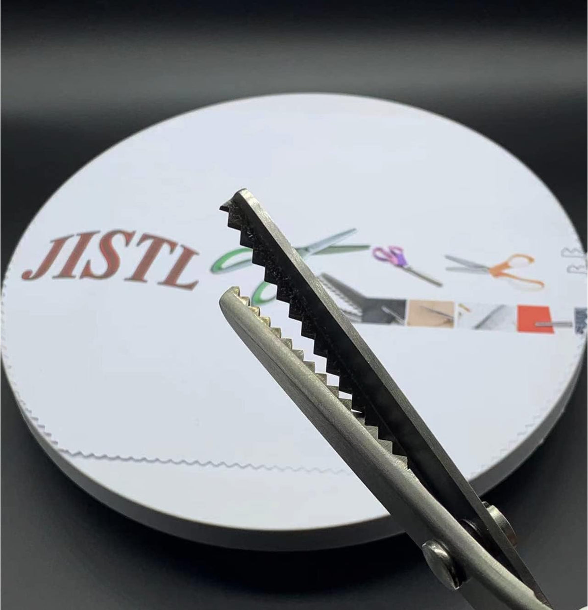 JISTL Green Pinking Shears Comfort Grips