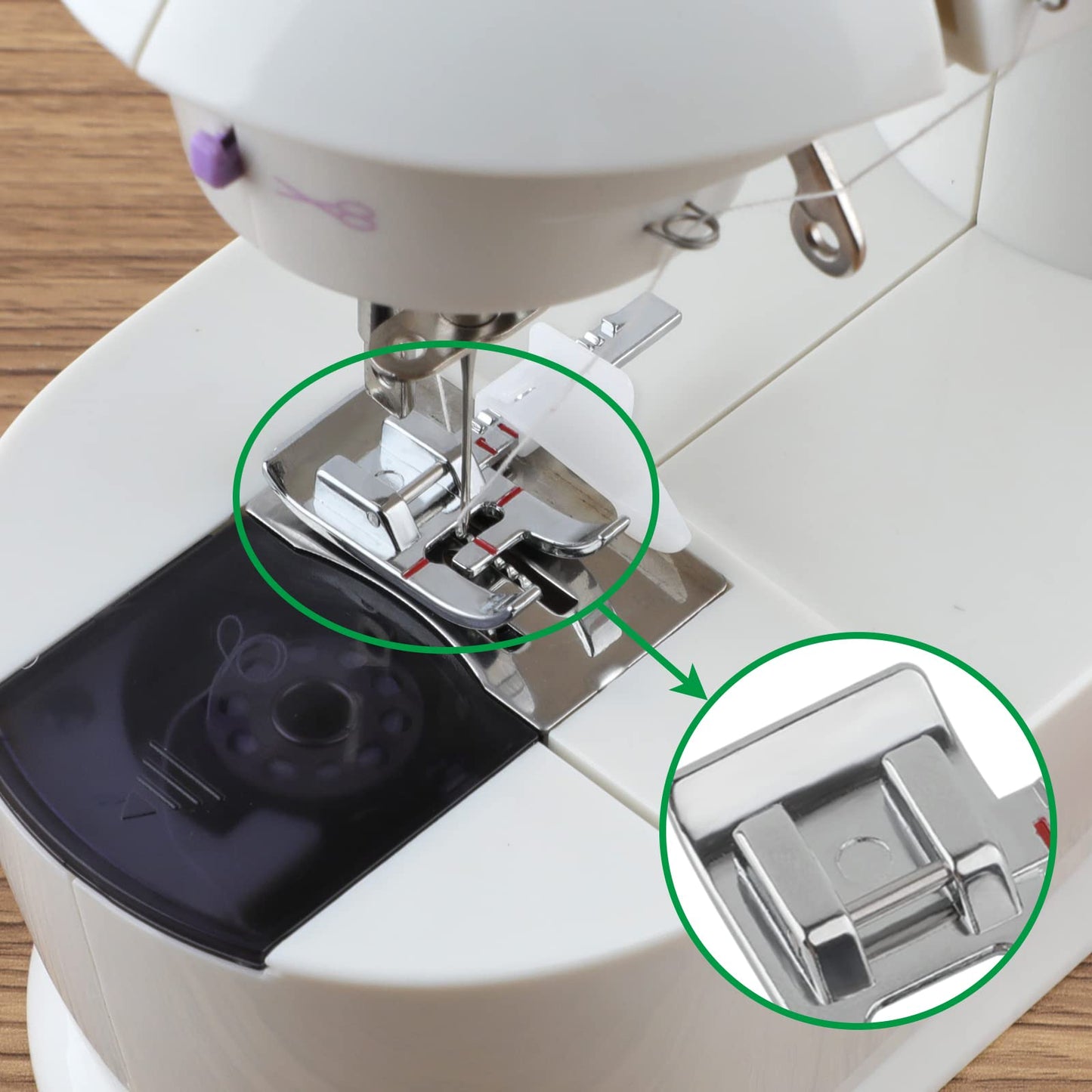 Adjustable Magnetic Seam Guide Ruler, 4-Piece Sewing Machine Accessory Set for Beginners & Professionals