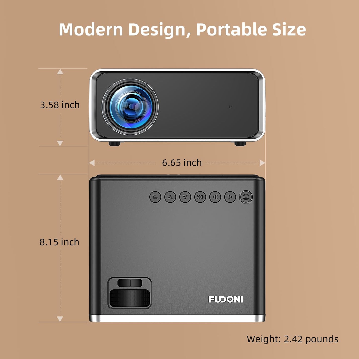 FUDONI WiFi Bluetooth Projector