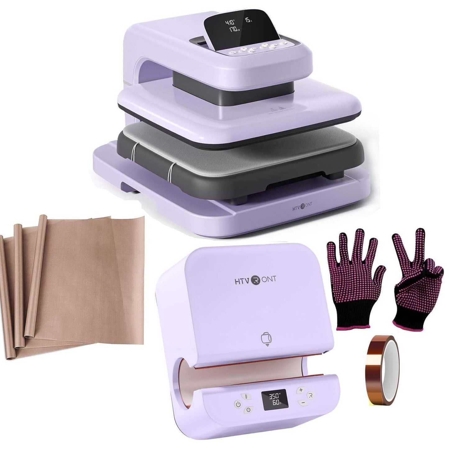 HTVRONT Auto Heat Press 2, Auto Tumbler Heat Press Purple