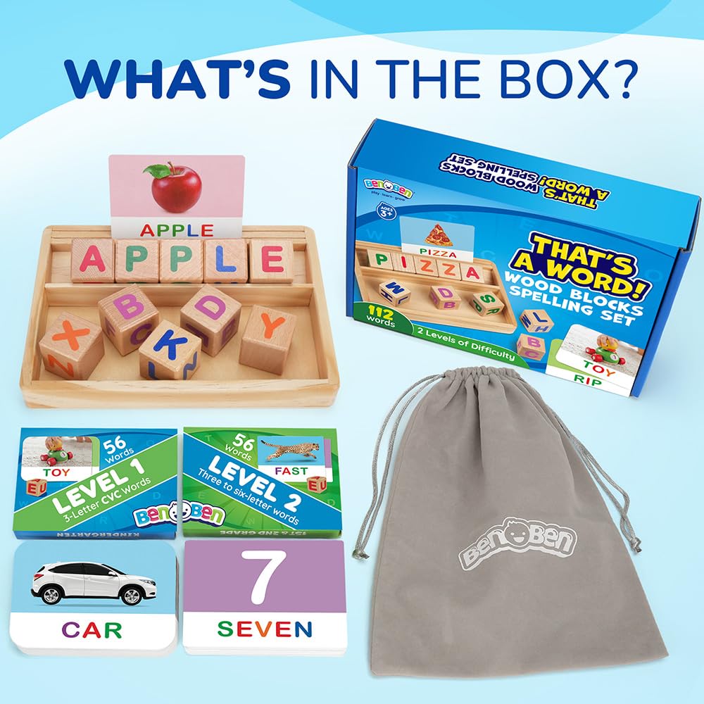 BenBen Spelling Games with Flash Cards, 112 Words- Spelling and Matching