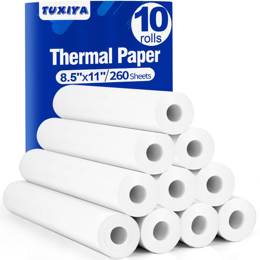 10 Rolls Thermal Printer Paper 8.5"x11" US Letter Size (About 260 Sheets)