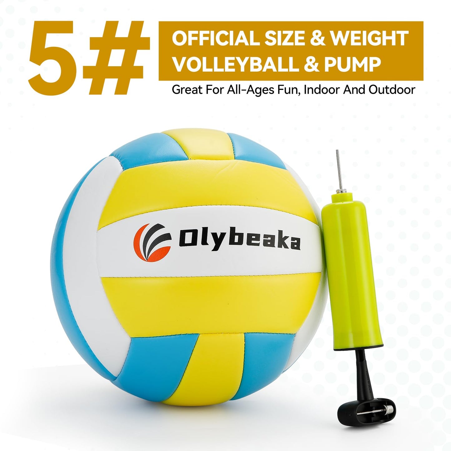 Adjustable Volleyball Rebounder Net 7x4 ft with PU Volleyball and Stakes