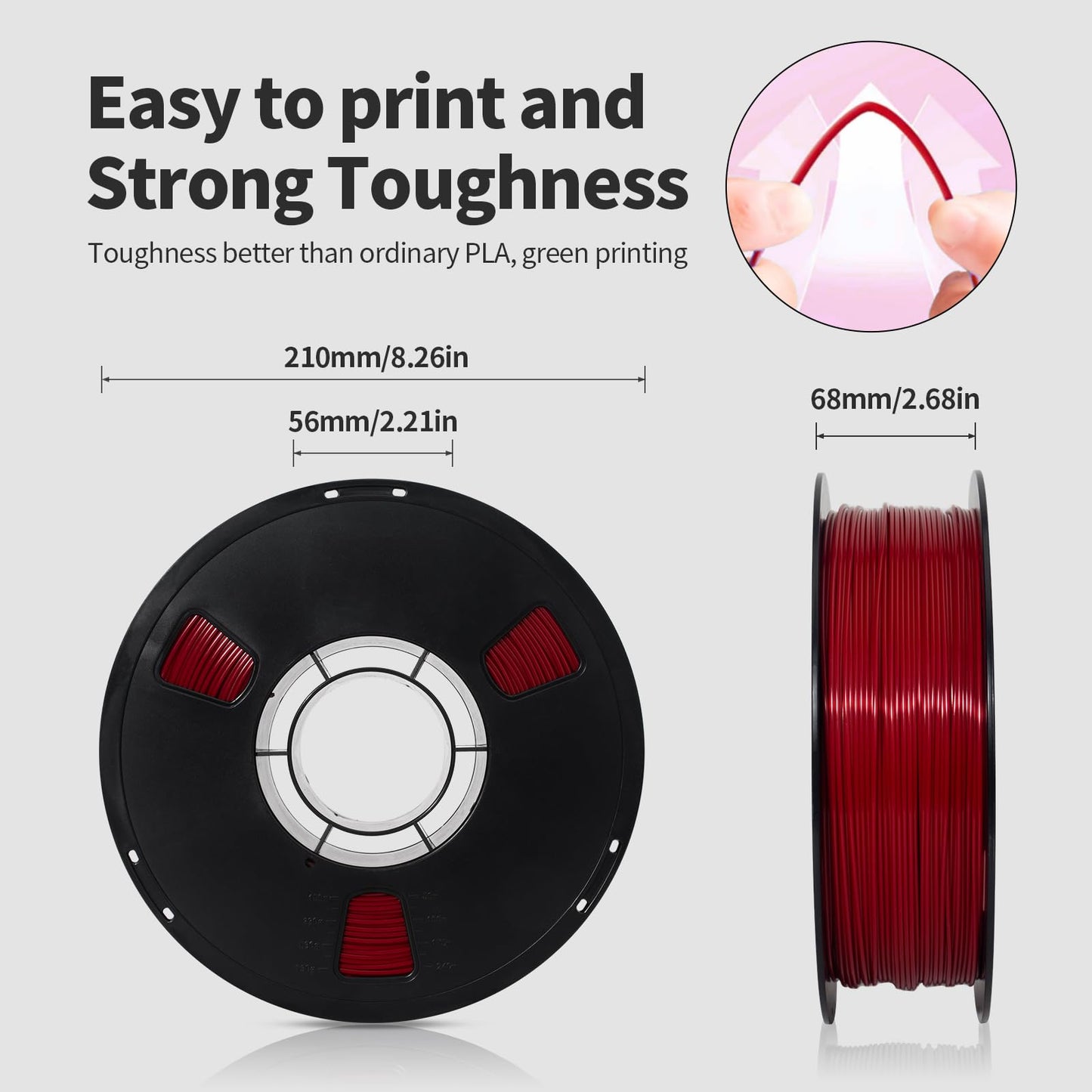 PLA Filament 1.75mm- Ruby Red
