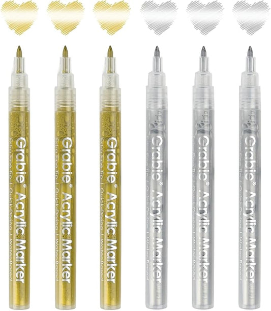Silver & Gold Acrylic Paint Marker Set