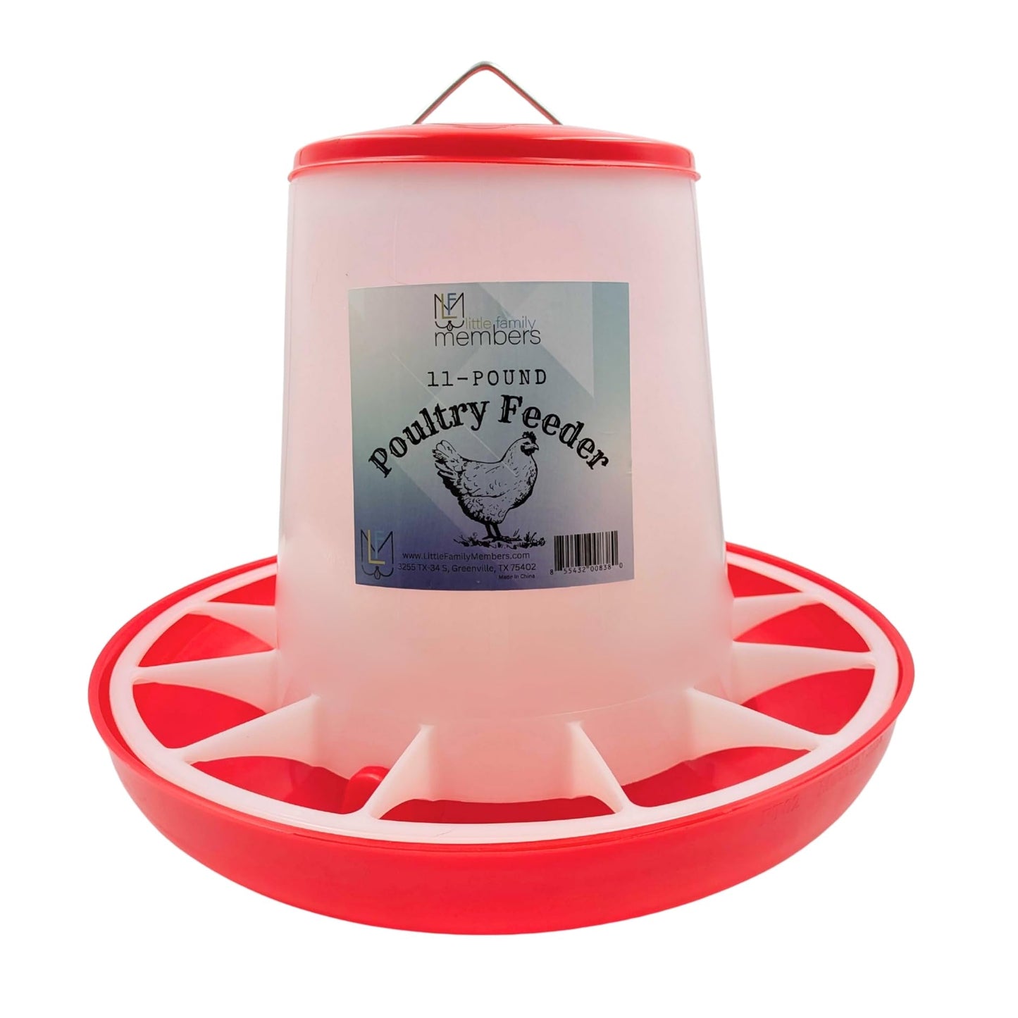 Large Chicken Feeder 11-Pound Capacity for All Poultry | Durable Feeding Container with Carrying Handle