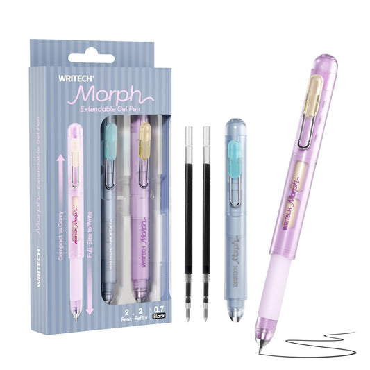 WRITECH Morph Extendable Gel Pens: 0.7mm Medium Point Black Ink