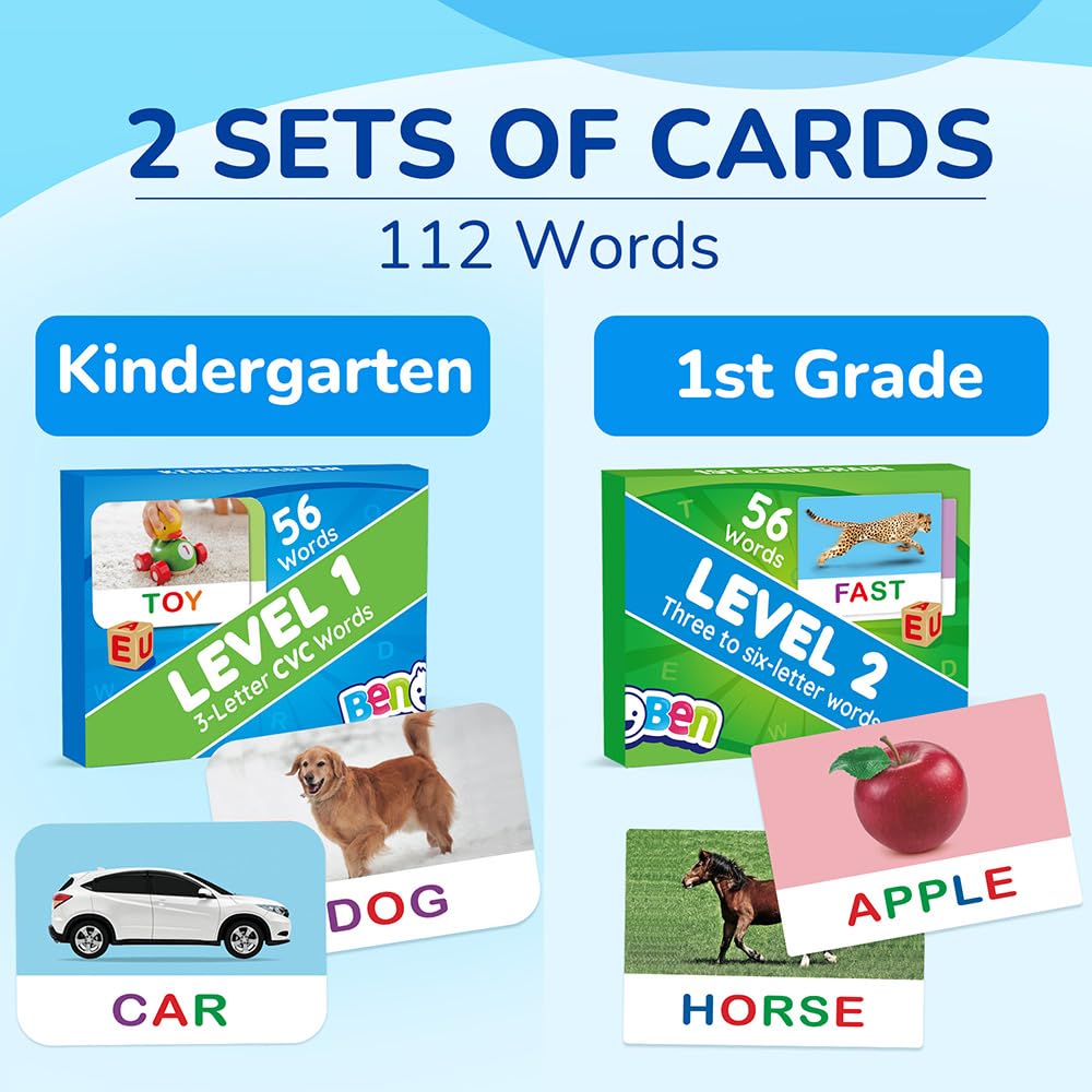BenBen Spelling Games with Flash Cards, 112 Words- Spelling and Matching