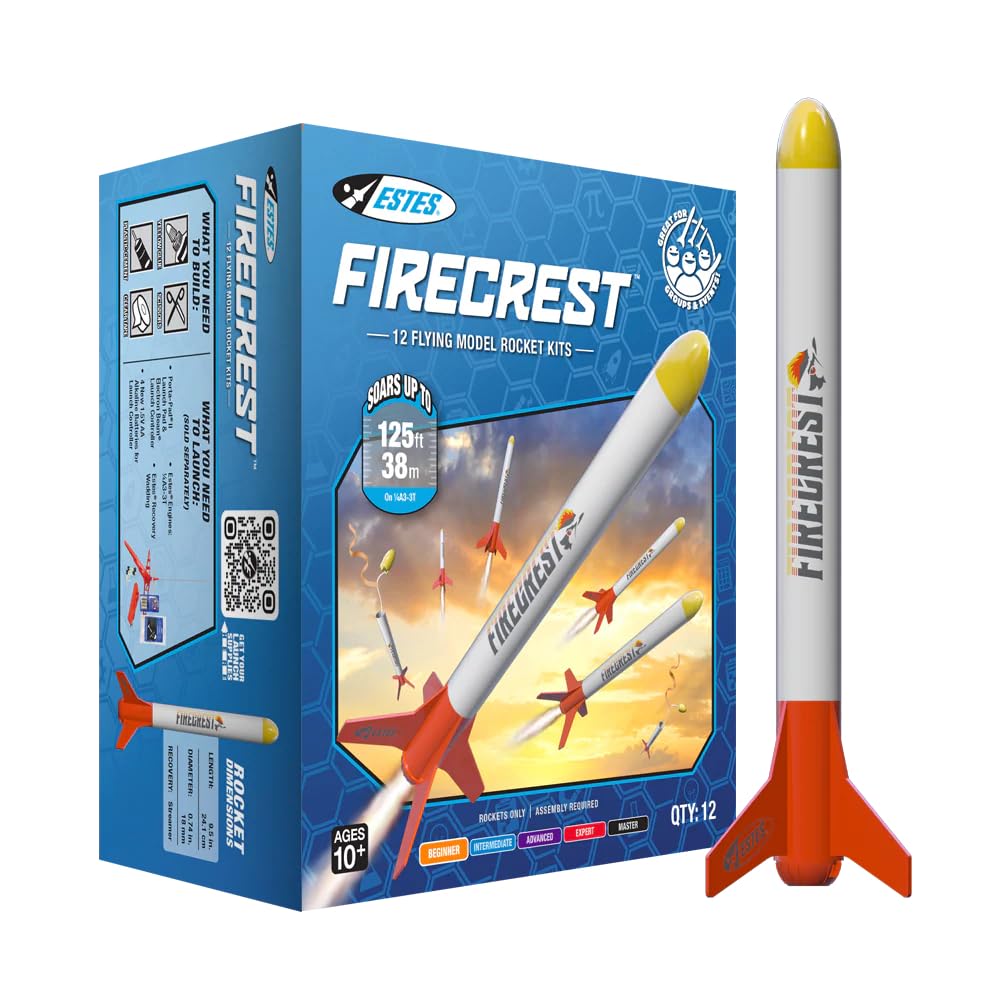 Estes Firecrest (12) Flying Model Rocket KIT Bulk Pack Beginner EST5334