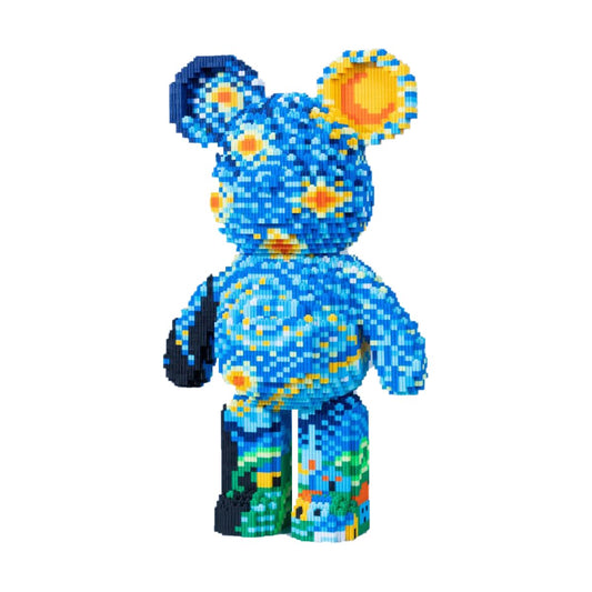 dOHOb Starry Bear Building Block, 9435 Pieces, 50cm Height, Storage Chest Design