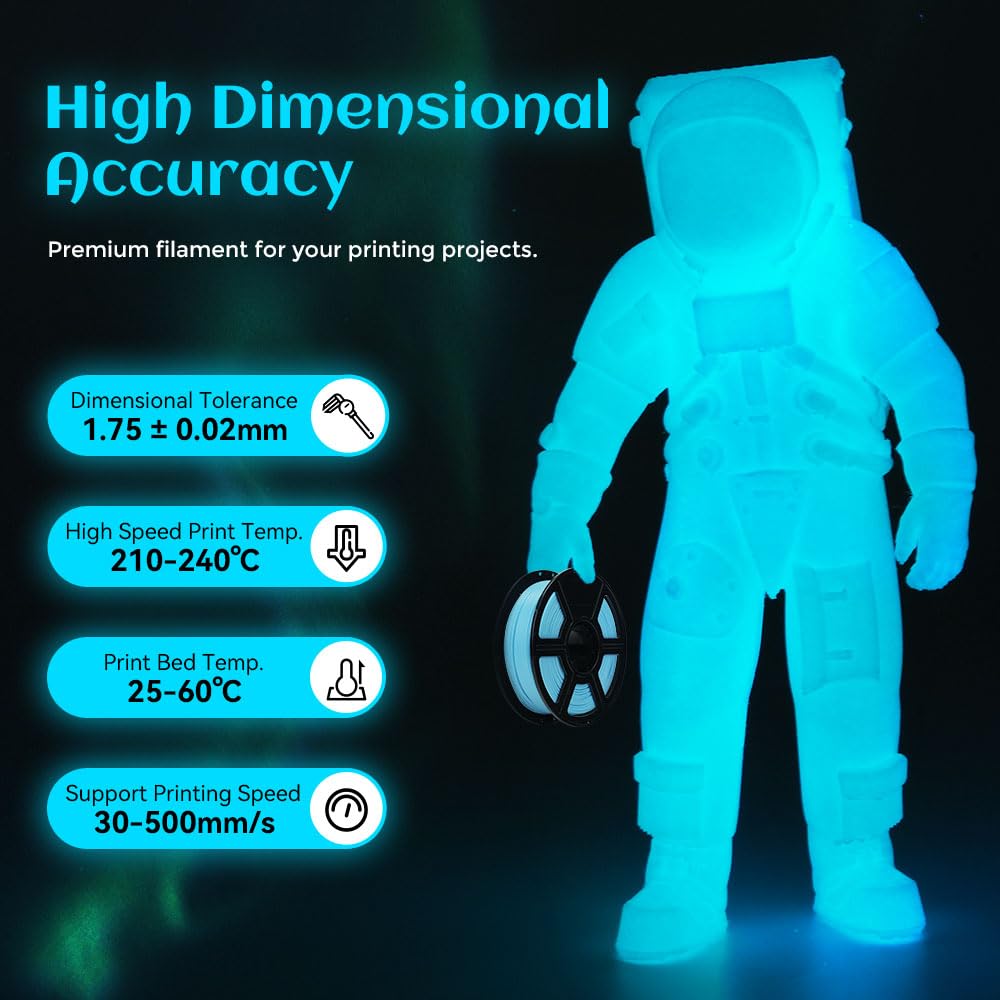 Glow in The Dark Rapid PLA Filament 1.75m