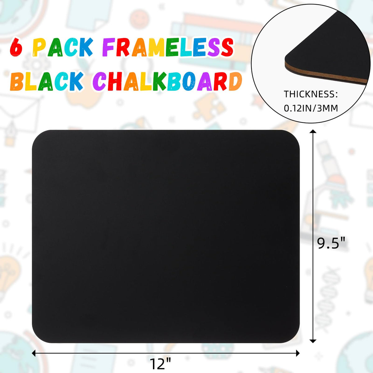 Humyoun 6 Pcs Chalk Board, Double-Sided Chalkboard, 9.5" X 12"