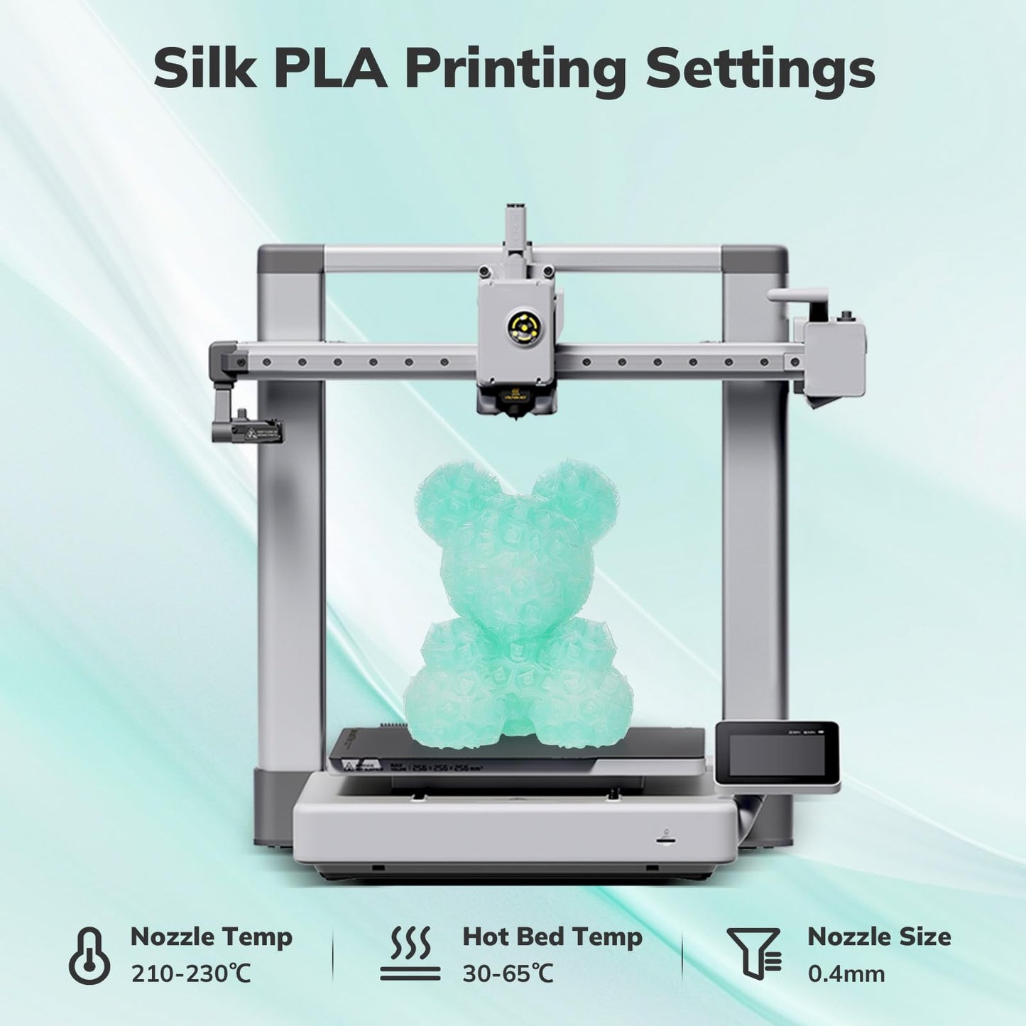 AMOLEN 3D Printer Filament Crystal, PLA Transparent 1.75mm, Crystal Green Clear