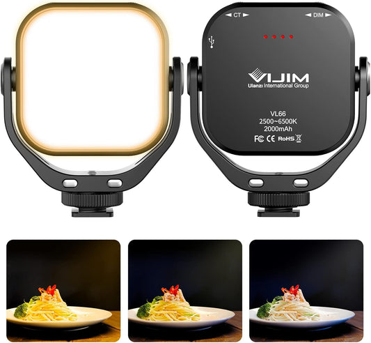 Bi-Color Adjustable Rechargeable 2500-6500K - Mini Video Portable Light on Camera