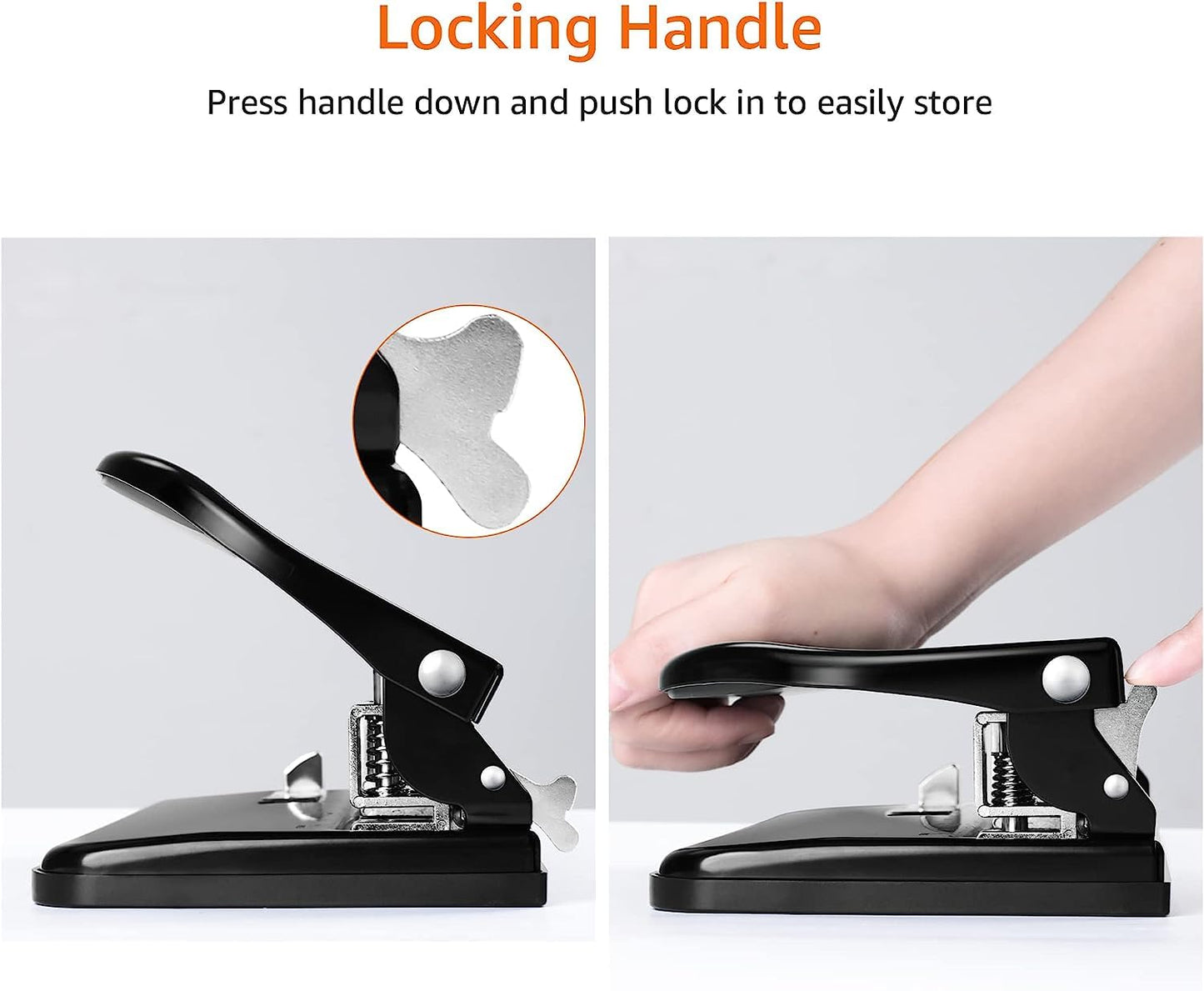 Semi-Adjustable 3-Hole Punch, 30 Sheet Capacity, Black