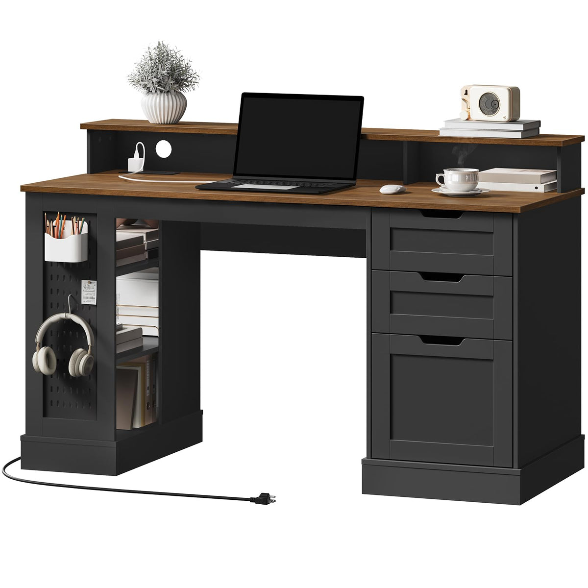 STHYTON 55-inch Farmhouse Desk with 2 Drawers