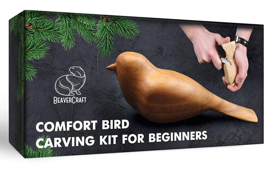 Wood Carving Kit Comfort Bird- DIY Kits- Whittling Knife Kit for Beginners