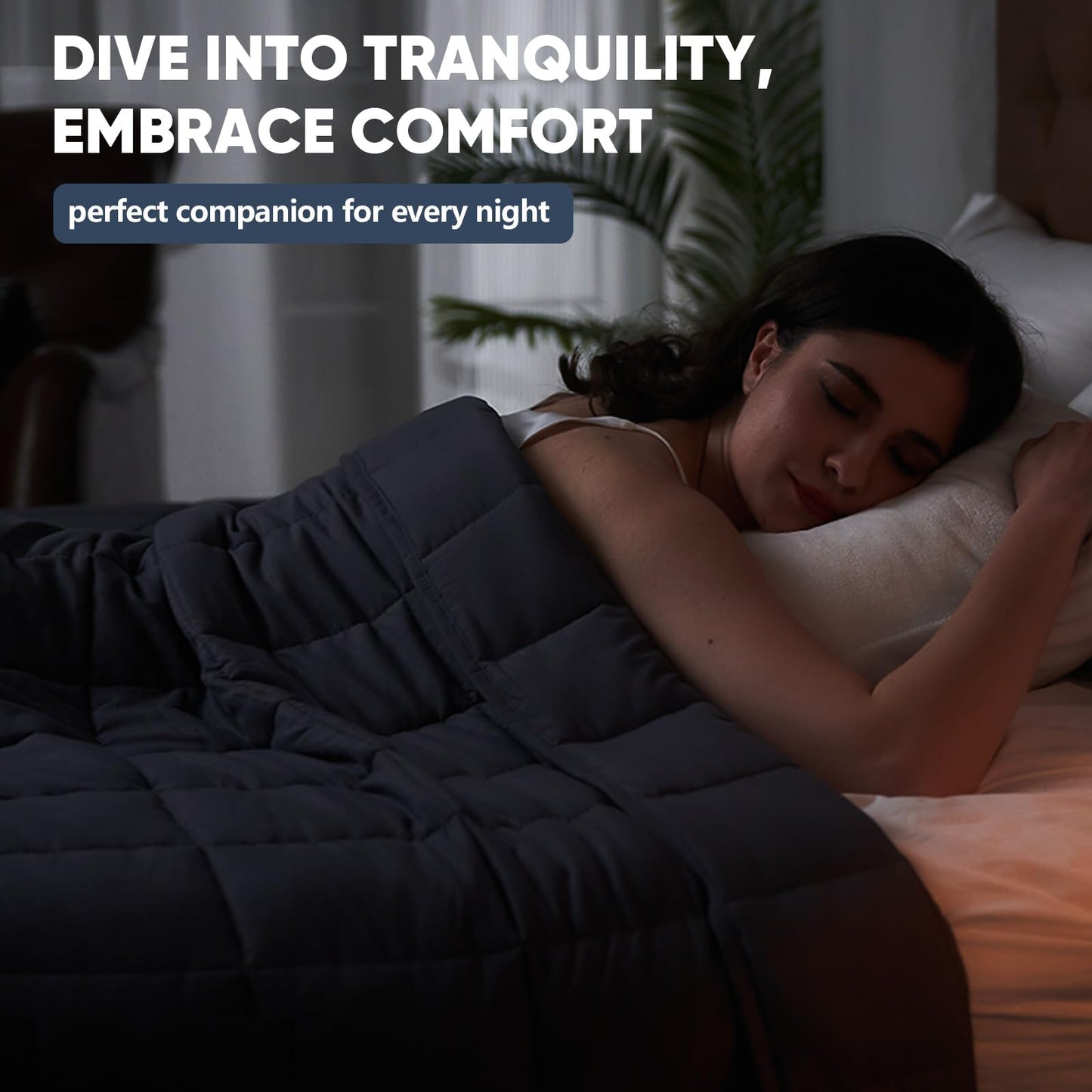 Weighted Blanket(20 lbs, 60” x 80”, Grey)