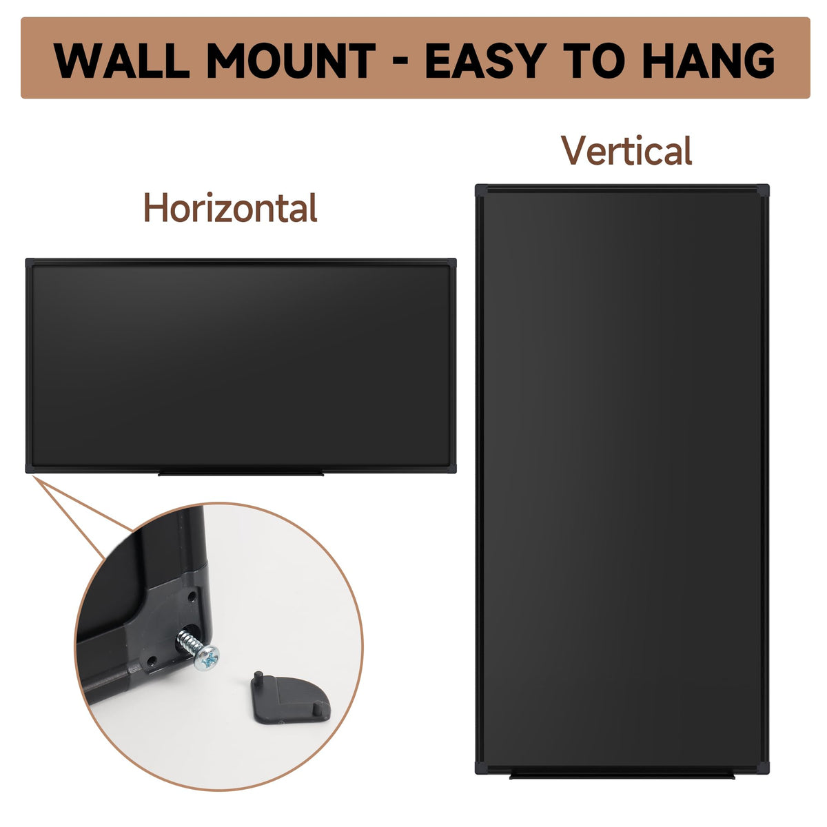 SELEAD Magnetic Chalkboard 48 x 24 Inches, Black Aluminum Frame