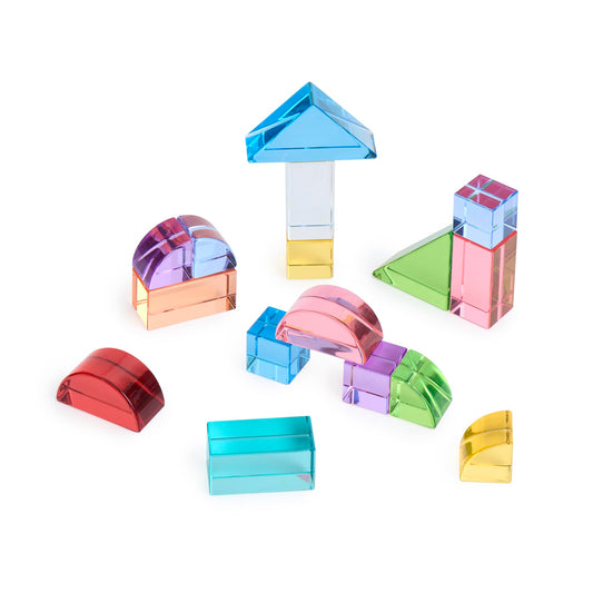 Guidecraft Acrylic Rainbow Unit Blocks - Foundation Set