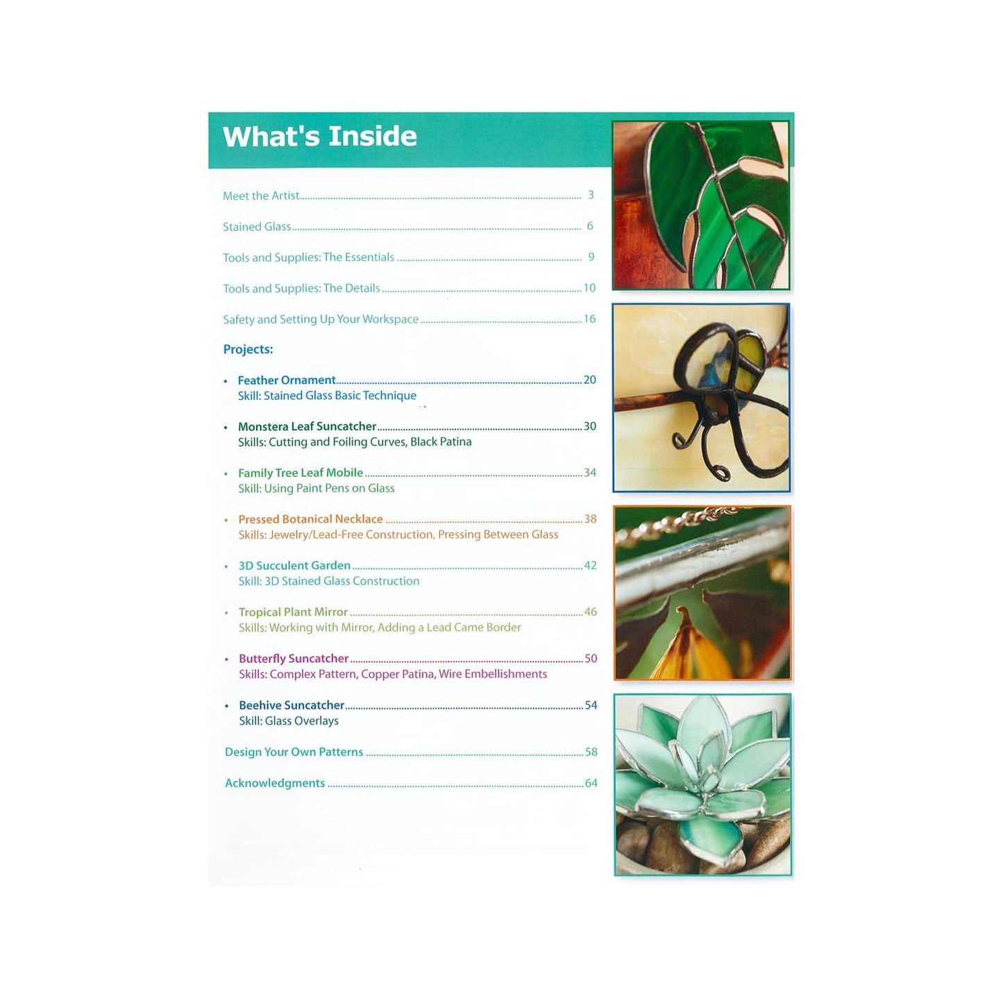 Leisure Arts Stained Glass for Beginniers Crafting Book