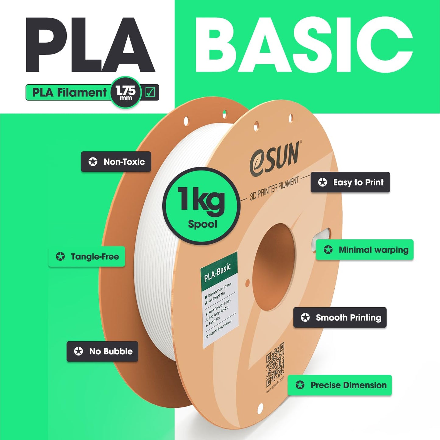 PLA Basic Filament 1.75mm- Green