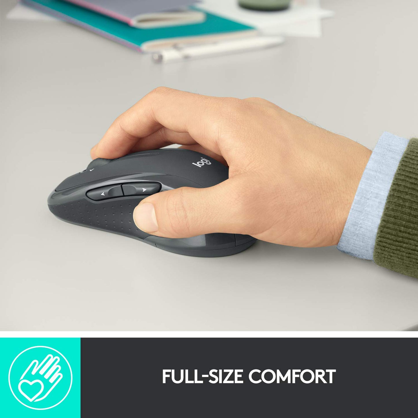Logitech M510 Full Size Ambidextrous 2.4 GHz Wireless Mouse
