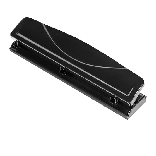 3 Hole Punch, 10 Sheet Capacity, Black, Easy-Clean Tray