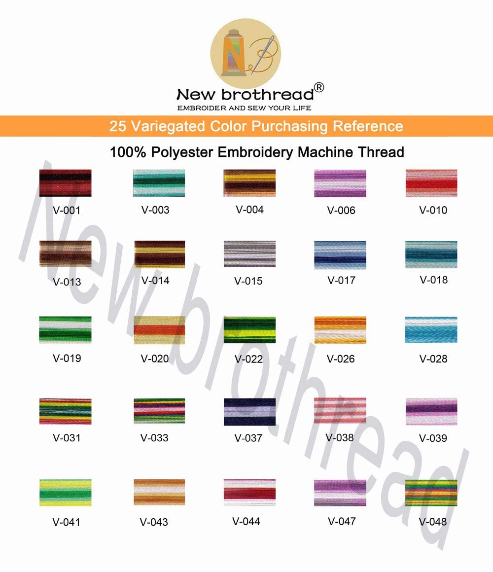 25 Colors Variegated Polyester Embroidery Machine Thread Kit