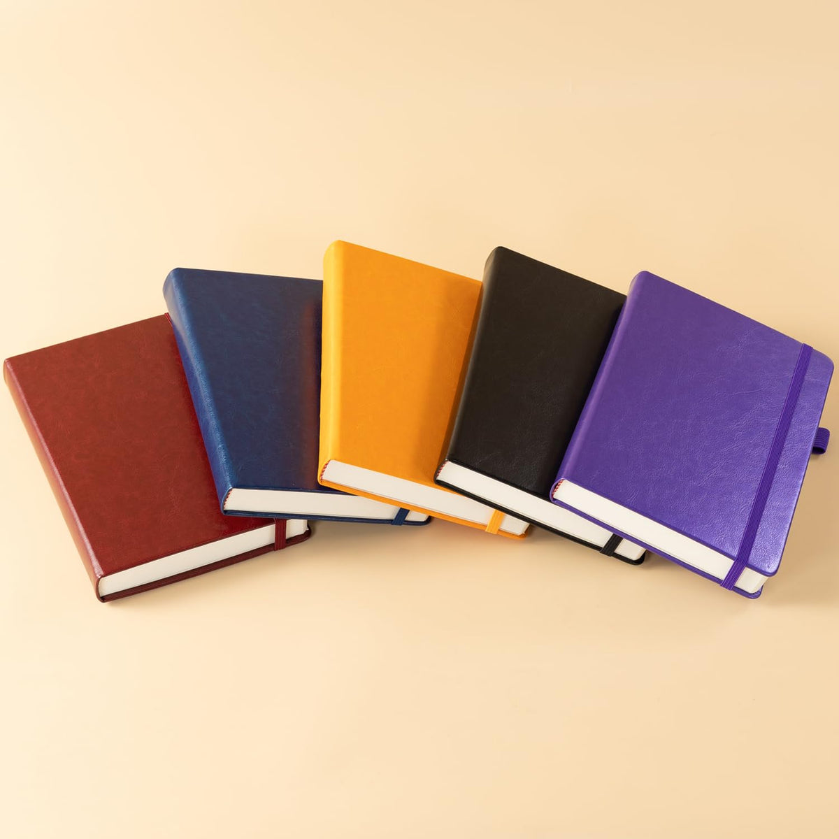 Hardcover Lined Notebook Journal for Writing, 320 Pages Leather Thick College Ruled Notebook Journal with 100GSM Paper, A5 (5.7'' X 8.4'')  Black