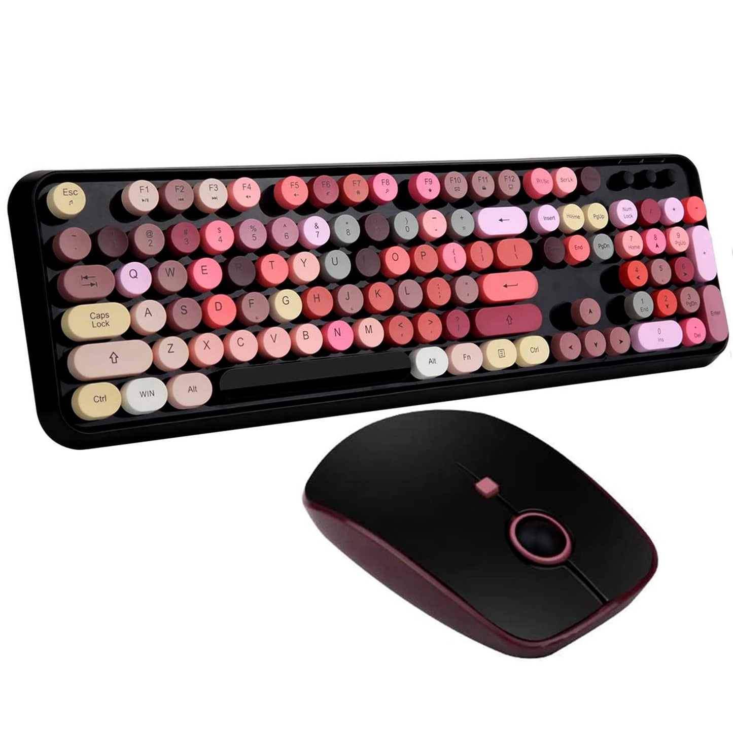 Keyboard and Mouse Sets, Wireless, Reliable 2.4 GHz Connectivity  (Black Colorful)