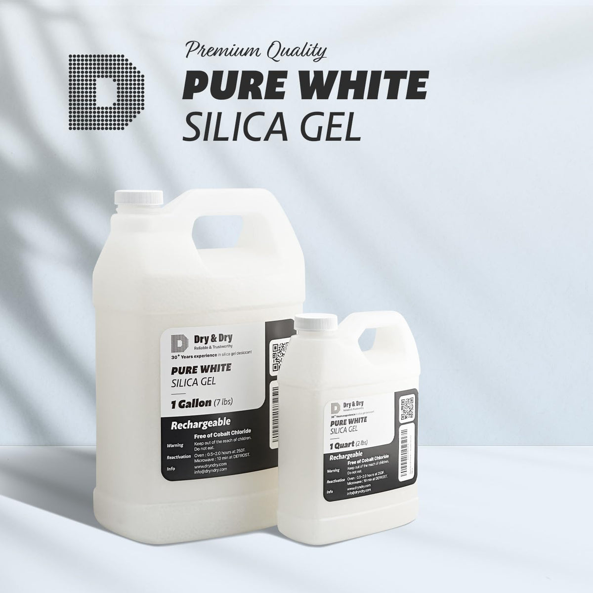 Dry & Dry [3.5 LBS] Pure & Safe White Silica Gel Beads(Industry Standard 3-5 mm) - Rechargeable Silica Beads, Silica Gel, Moisture Absorbers for 3D Printer Filament