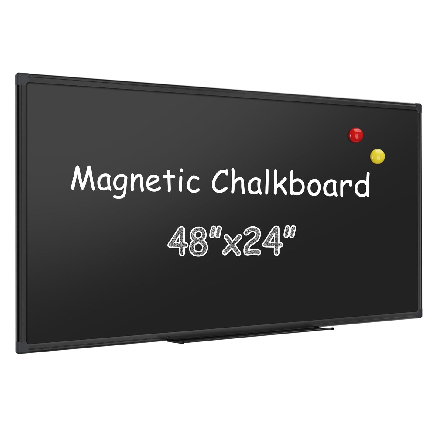 SELEAD Magnetic Chalkboard 48 x 24 Inches, Black Aluminum Frame