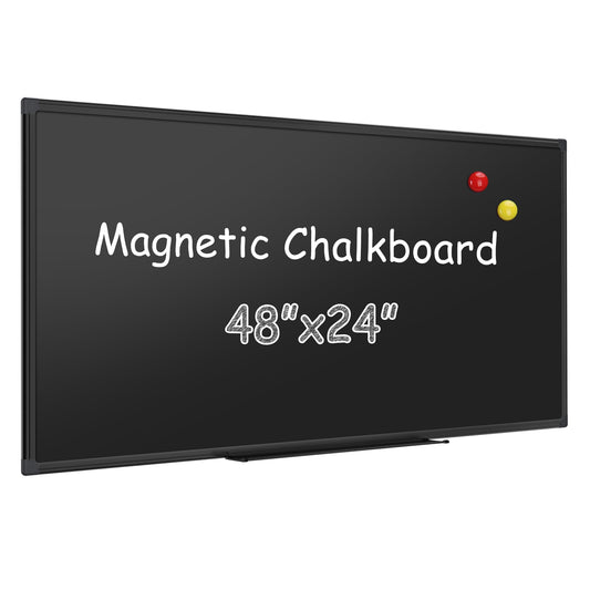 SELEAD Magnetic Chalkboard 48 x 24 Inches, Black Aluminum Frame