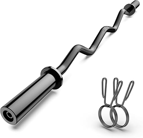 Olympic EZ Curl Barbell Bar 47", 2-Inch Curl Bar