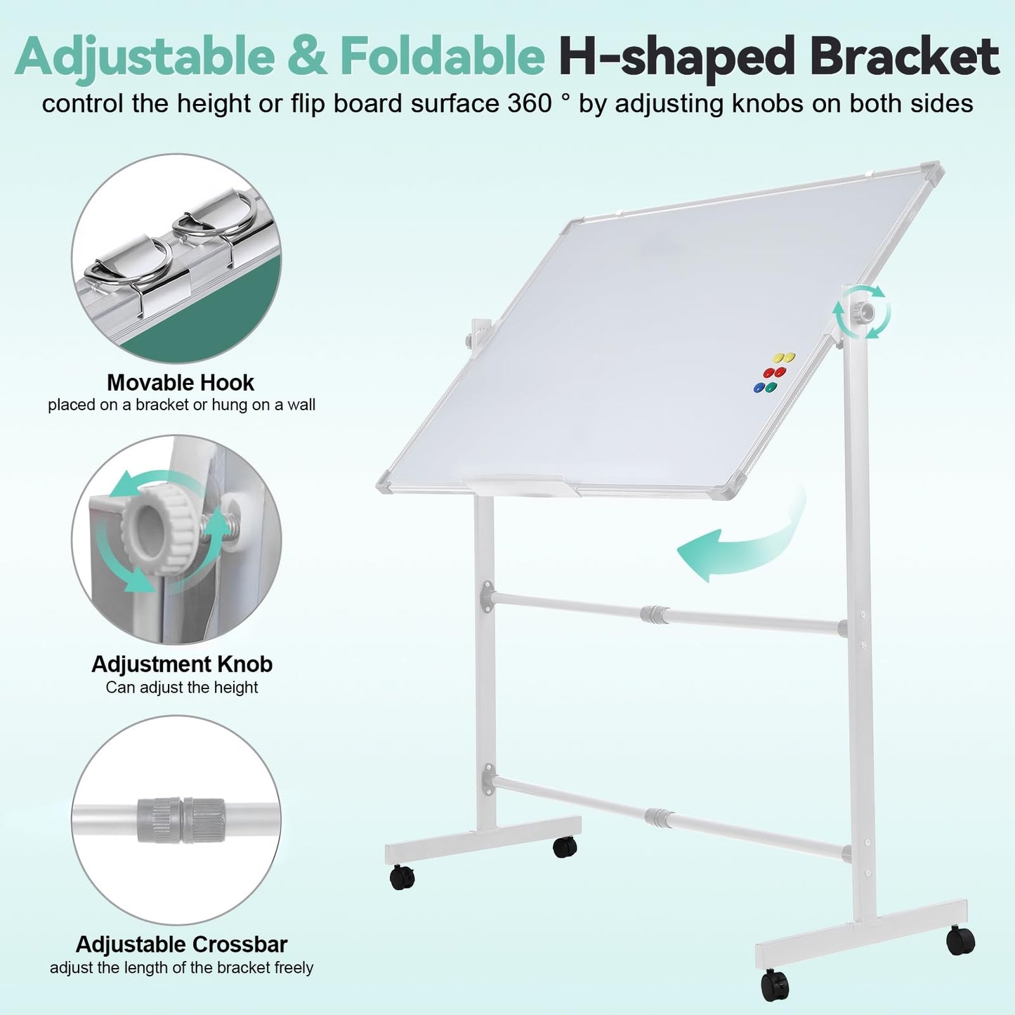 40x28 Inch Magnetic Whiteboard and Chalkboard