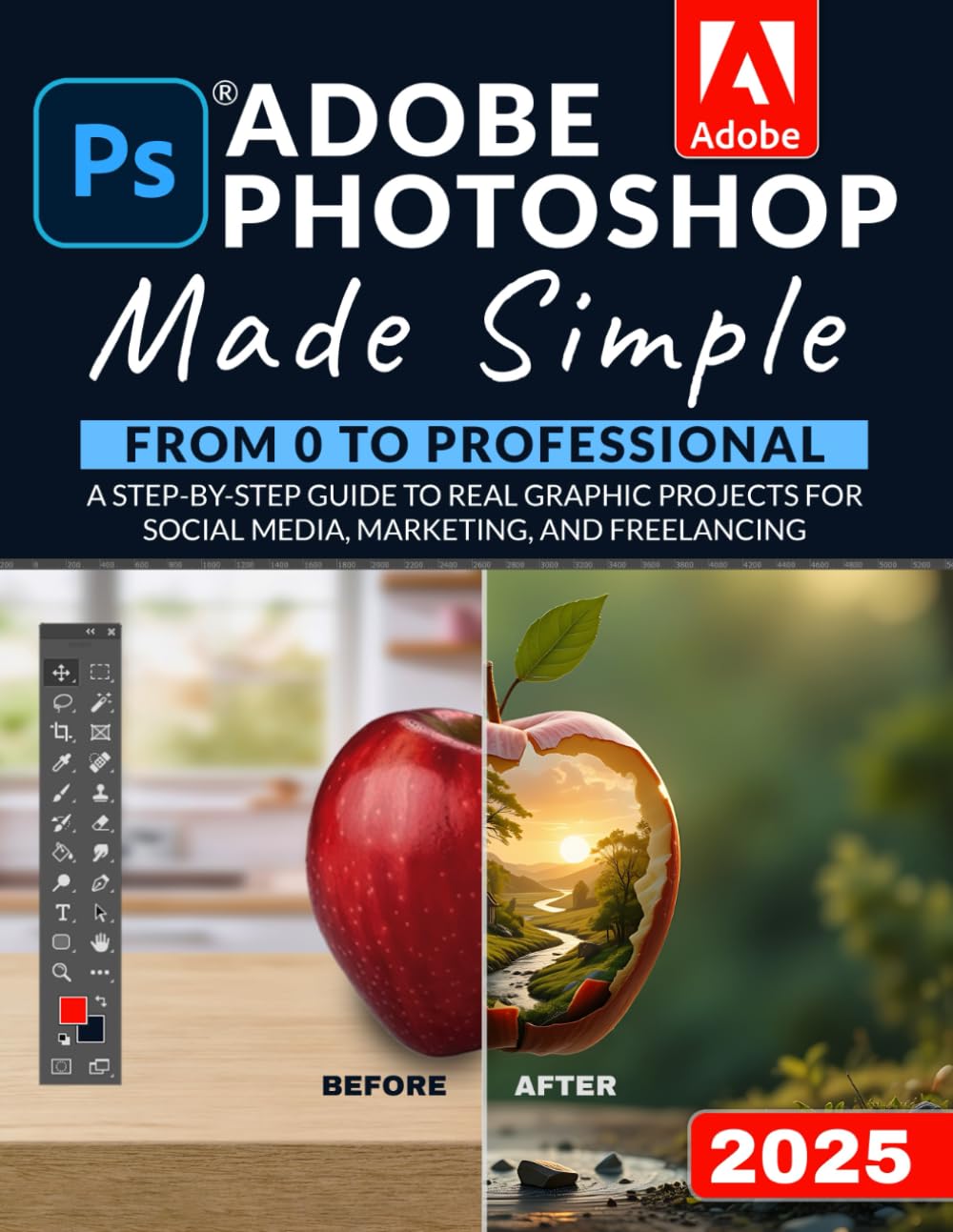 Adobe Photoshop Made Simple: From 0 to Professional | A Step-by-Step Guide to Real Graphic Projects for Social Media, Marketing, and Freelancing