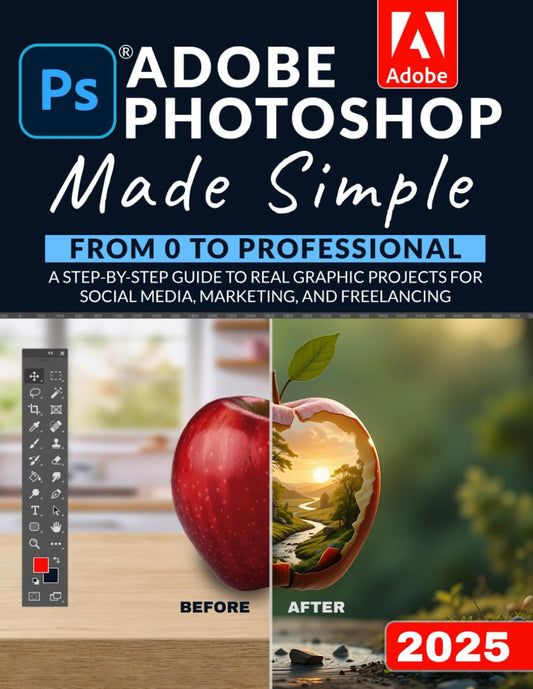 Adobe Photoshop Made Simple: From 0 to Professional | A Step-by-Step Guide to Real Graphic Projects for Social Media, Marketing, and Freelancing