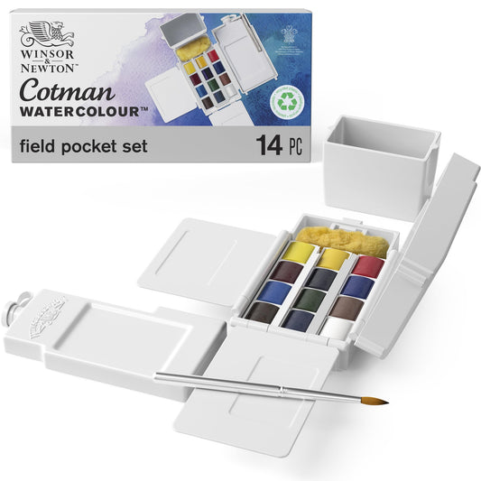 Winsor & Newton Cotman Watercolor Paint Set, Field Pocket Set