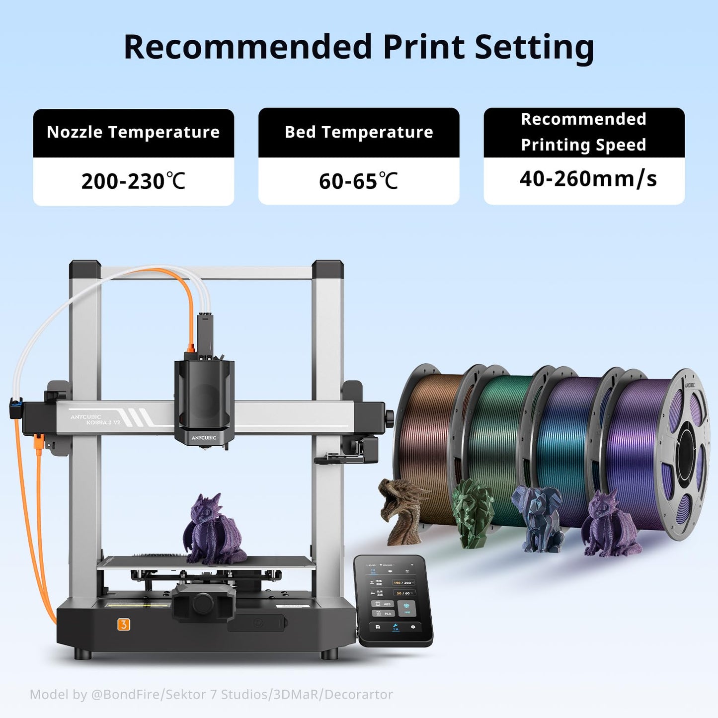 PLA 3D Printer Filament, Sparkle Glitter, Chameleon Changing Colors Galaxy Blue