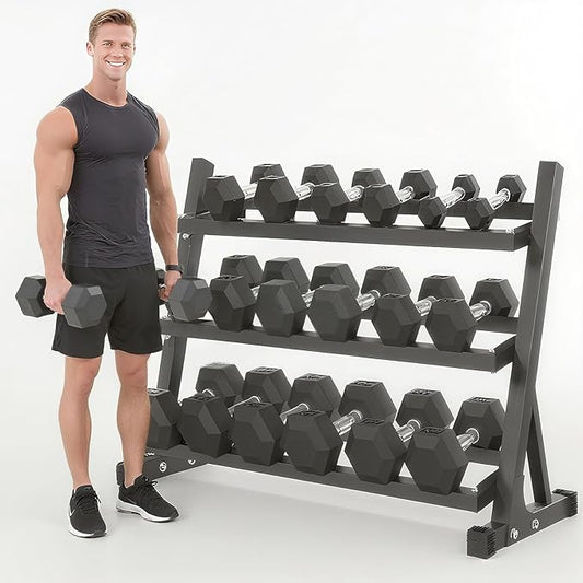 Iron and Rubber Coated Dumbbell Set