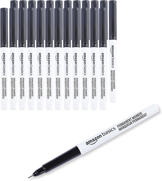 Ultra Fine Point Permanent Markers, Black, 24-Pack