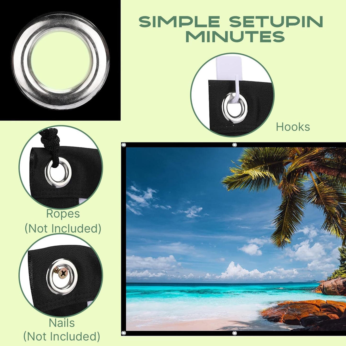 AAJK 80inch Projector Screen