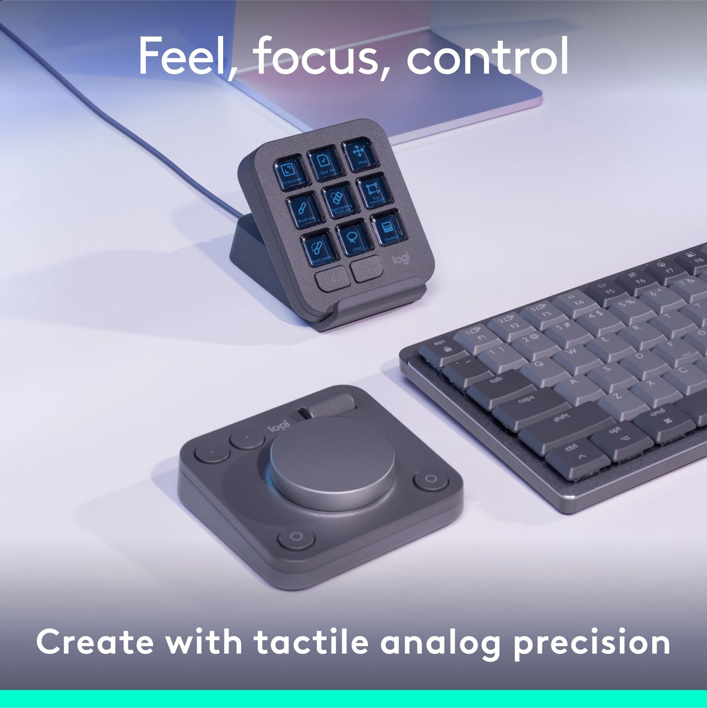 Logitech MX Creative Console, 9 Customizable LCD Keys,
