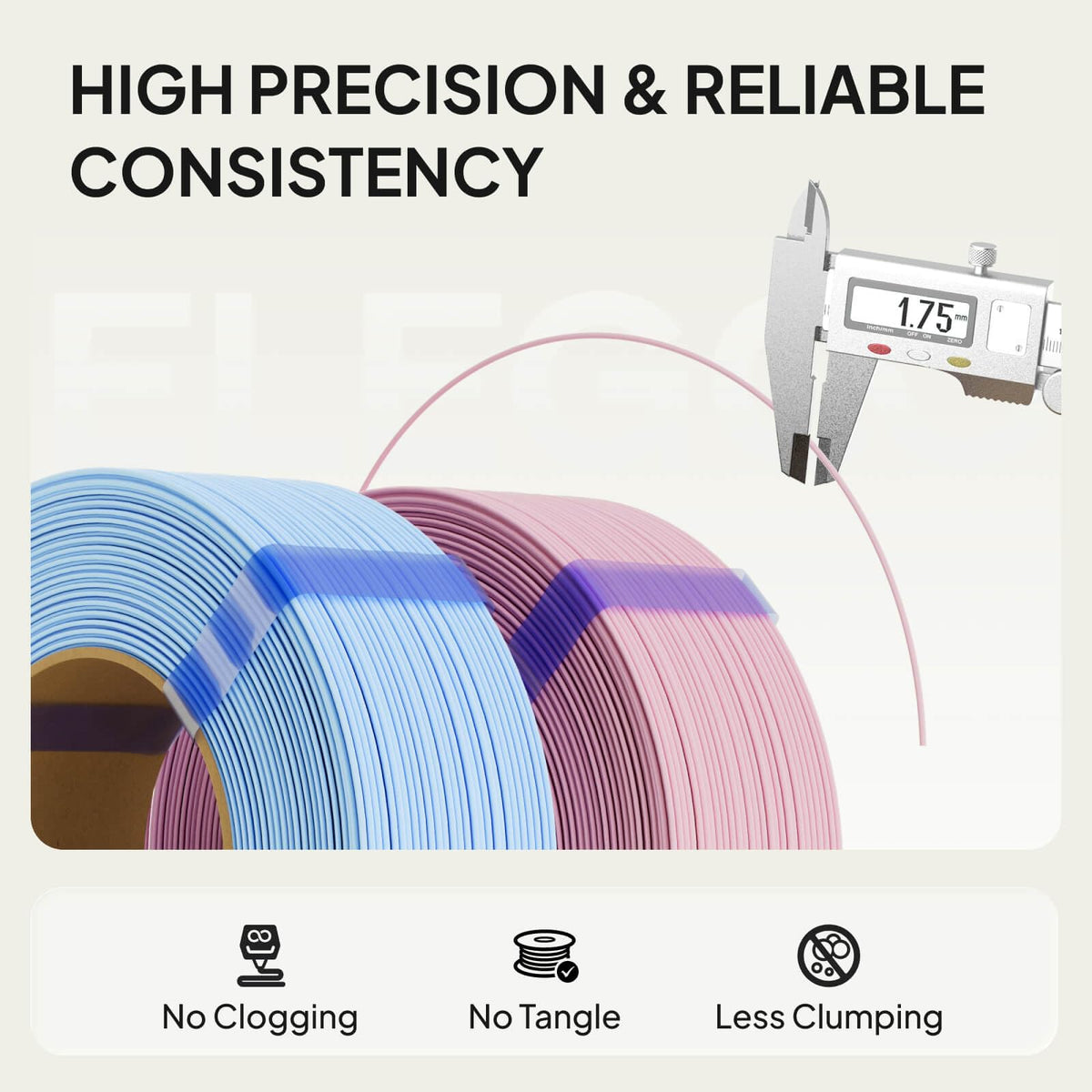 ELEGOO Matte PLA Refill 3D Printer Filament Bundle 1.75mm Black 4KG