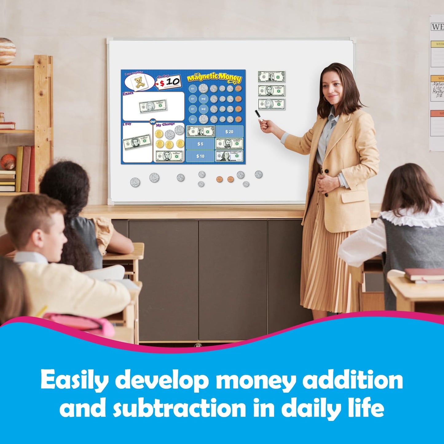 Kasfalci 73 PCS Magnetic Money for Learning