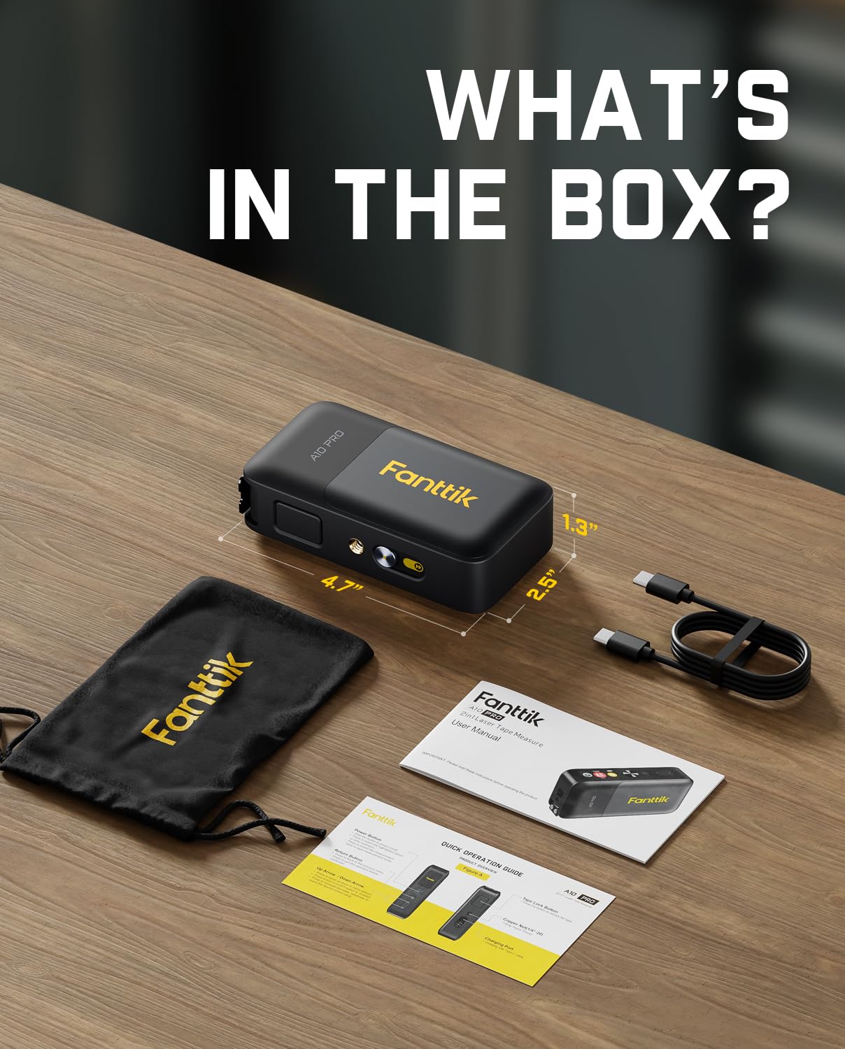 Fanttik A10 Pro 2-in-1 Digital Laser Tape Measure with HD IPS Color Display