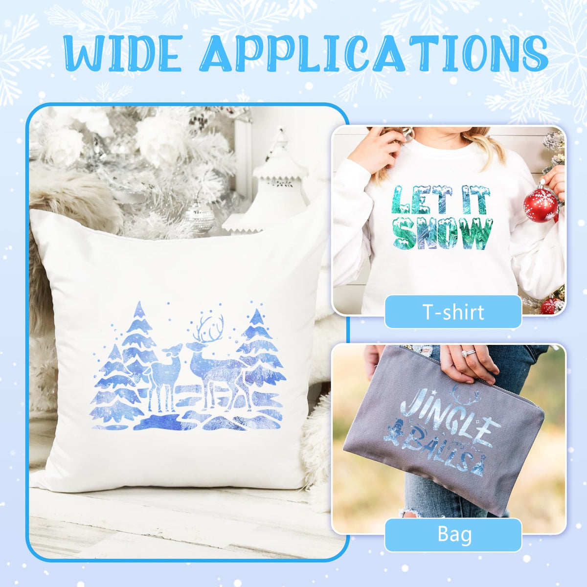Tintnut Winter Snowscape Heat Transfer Vinyl,10 Pcs 12×10in Iron on Vinyl