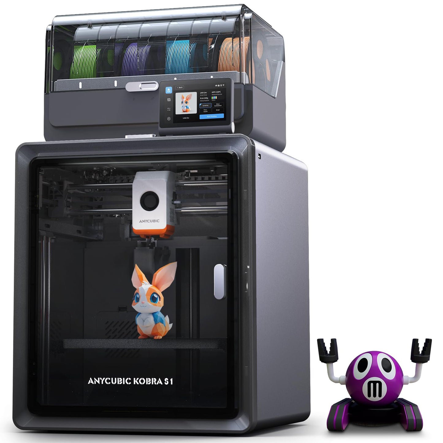 Anycubic Kobra S1 Combo 3D Printer, 4 Stunning Multicolor with Anycubic ACE PRO