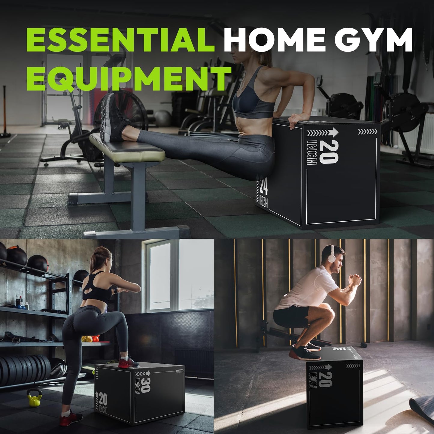 Plyometric Jump Box – 3-in-1 Plyo Box with Durable High-Density Foam Core